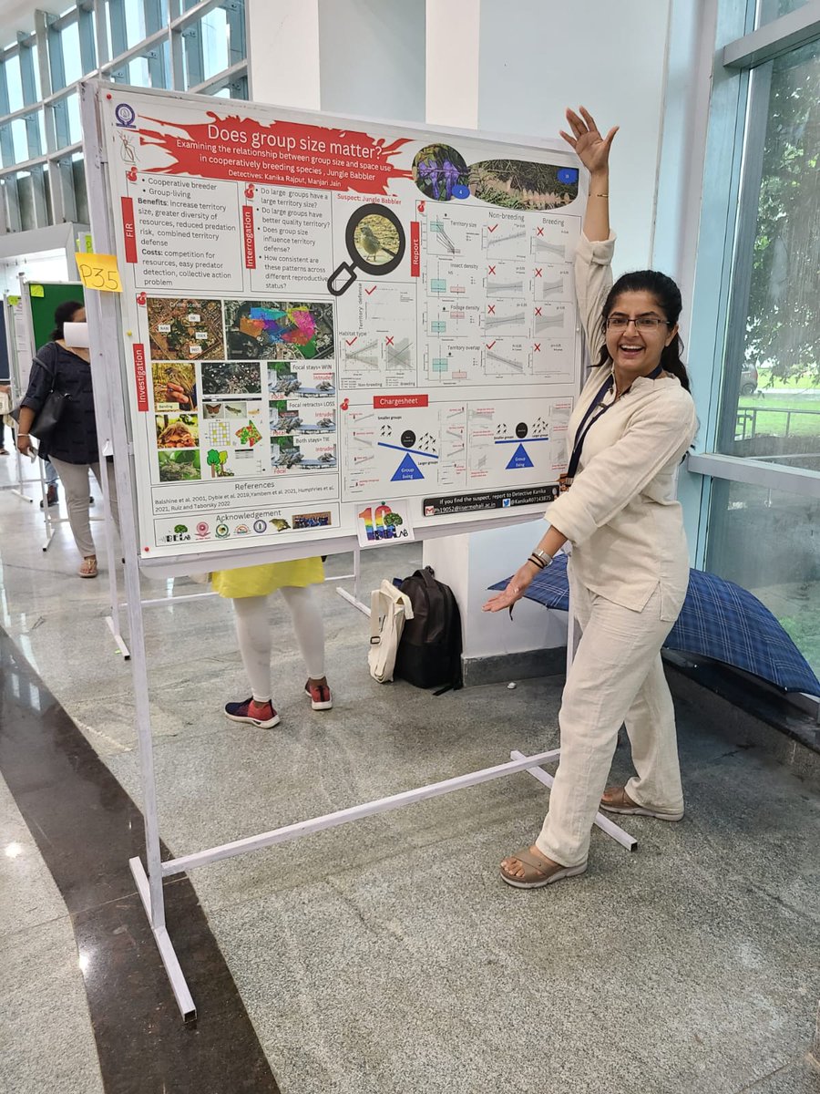 Kanika_R94's tweet photo. Secrets spilled on suspect jungle babbler with investigating officer @minivets. (Leaving some space for creativity in academia).
We are also celebrating 10 years of @lab_behavioural . We also thank @IiserMohali for funding us to attend @UBehaviour.
1/3 https://t.co/RcWn73c1Di