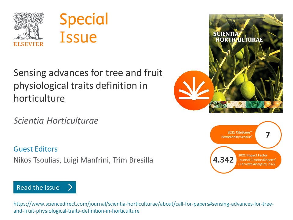 📣🆕The deadline of the Special issue in Scientia Horticulturae extended until 31.Oct.23 🗓️ 
Link ➡️ sciencedirect.com/journal/scient…
#precision #horticulture
<a href="/GManganaris/">George Manganaris</a> 
<a href="/bresilla_/">Trim Bresilla 🦀</a>
<a href="/LuigiManfrini/">Luigi Manfrini</a>
<a href="/ecopomlab/">ECOPOM</a>