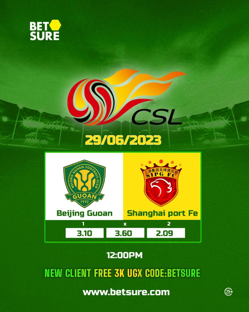 betsureuganda's tweet photo. Tumorrow is never promised " register on #betsure with the  code "Betsure" and get your self 3000ugx on your account as we bring your these two in #Chinasuperleague 

#Free3k #chinasuperleague #betsure #bet #TheFunNeverStops https://t.co/toIvwzPpBY