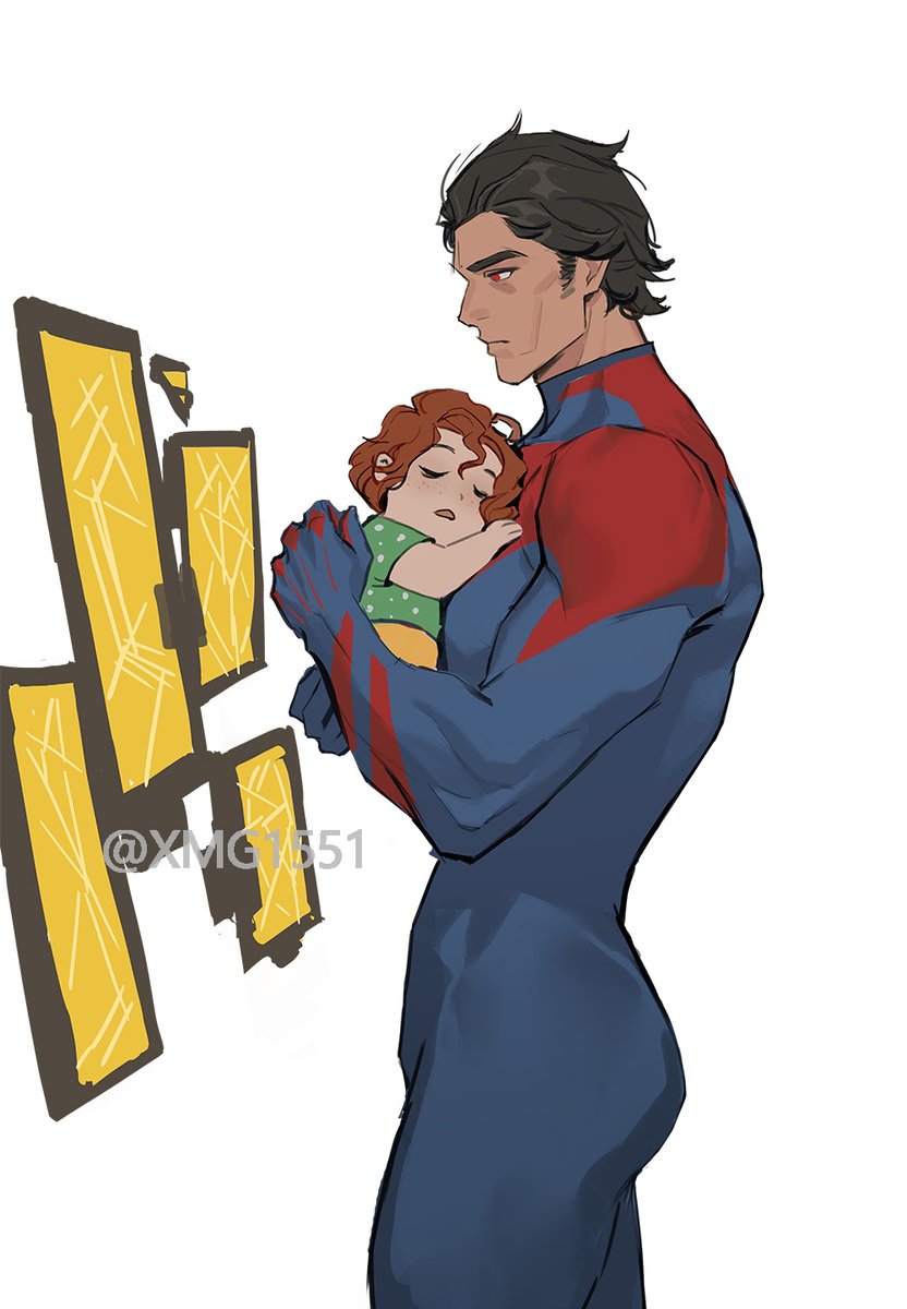 XMG1551's tweet photo. #MiguelOHara  #SpiderVerse Miguel帮Peter照顾宝宝be like: https://t.co/VjWa54cpH7