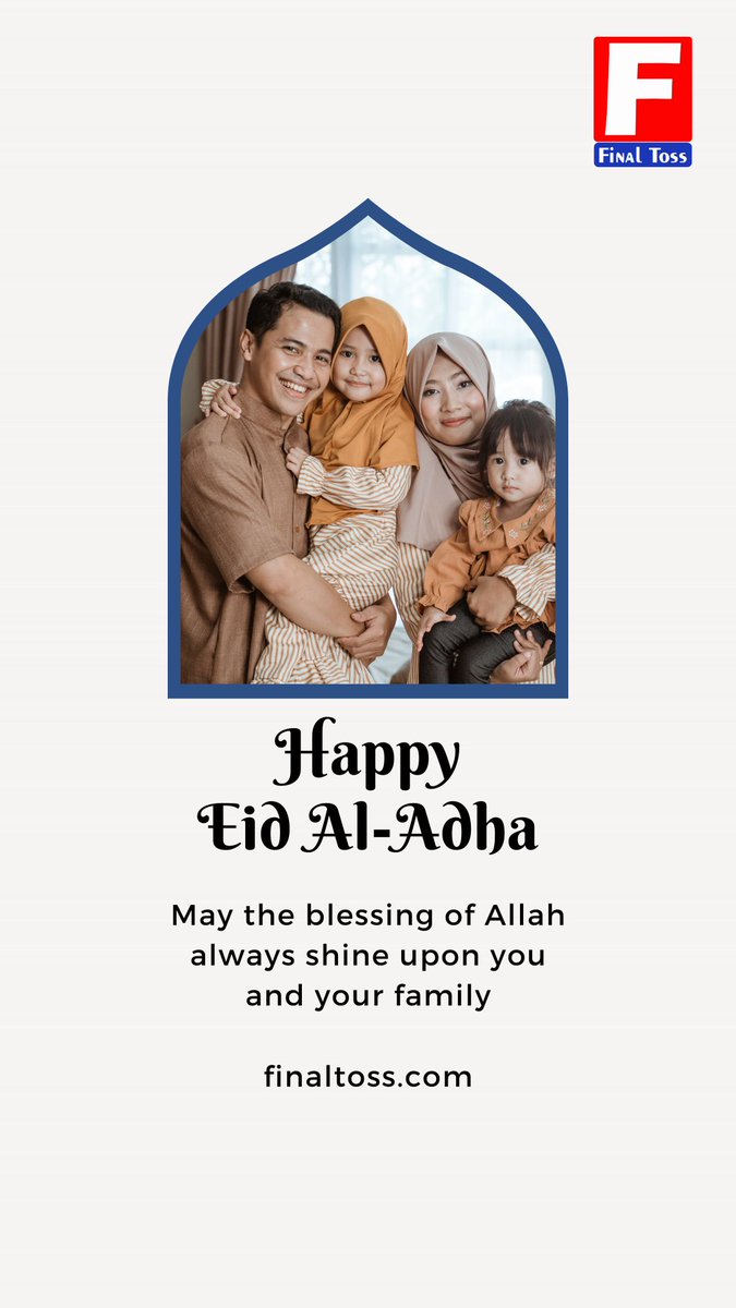 FinalToss's tweet photo. Wishing you a joyous Eid Al-Adha filled with blessings,
peace, and happiness.
#FINALTOSS I #EidAlAdha I  #HappyEid I #Eid2023 I #EidMubarak I #Adha I #BakraEid
https://t.co/ptKCIhCozE https://t.co/YNmNBbUWL8