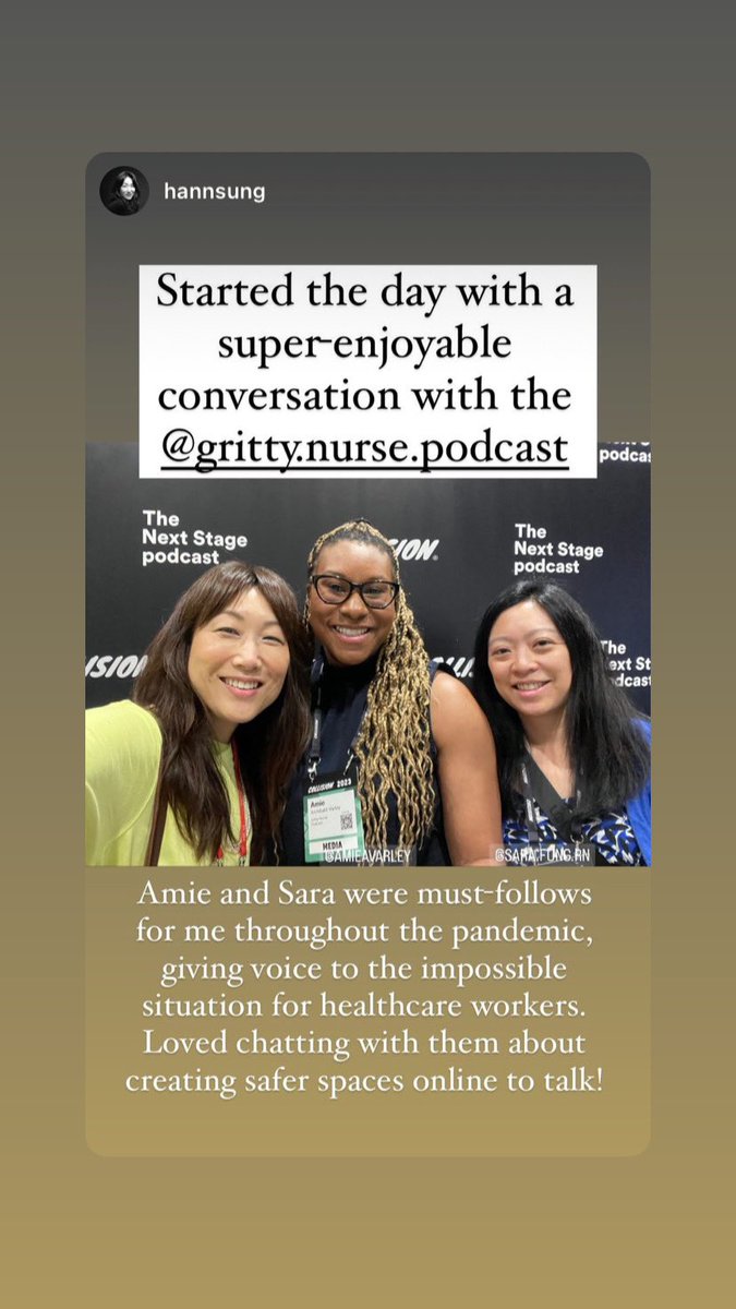 AmieVarley's tweet image. Just some of the highlights from day 1 at @CollisionHQ. I’ve got so many more folks to connect with! See you tomorrow! #CollisionConf #Collision2023 #podcaster #freelancejounalist #nurse @GrittyNurse