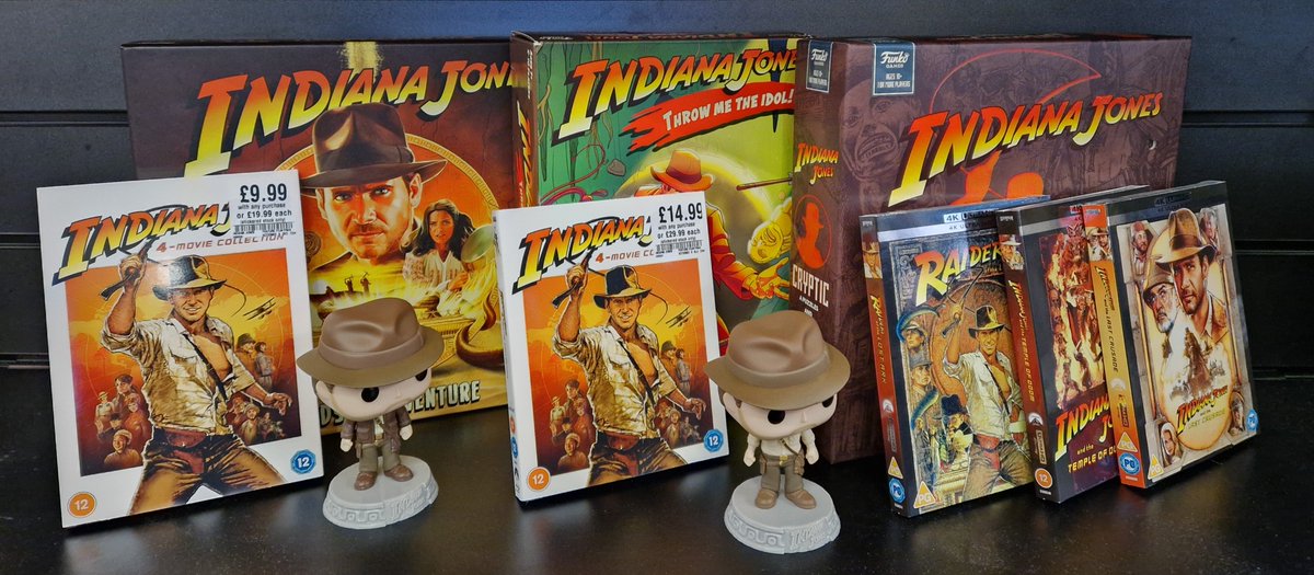 Indiana Jones and the Dial of Destiny arrives at cinemas today, check out our cracking offer in store, get all 4 original movies on DVD , Blu Ray or 4K We also have from @FunkoEurope the new pops and adventure board games 🔥🔥🔥 @hmvMerryHill @mymerryhill @IndianaJones