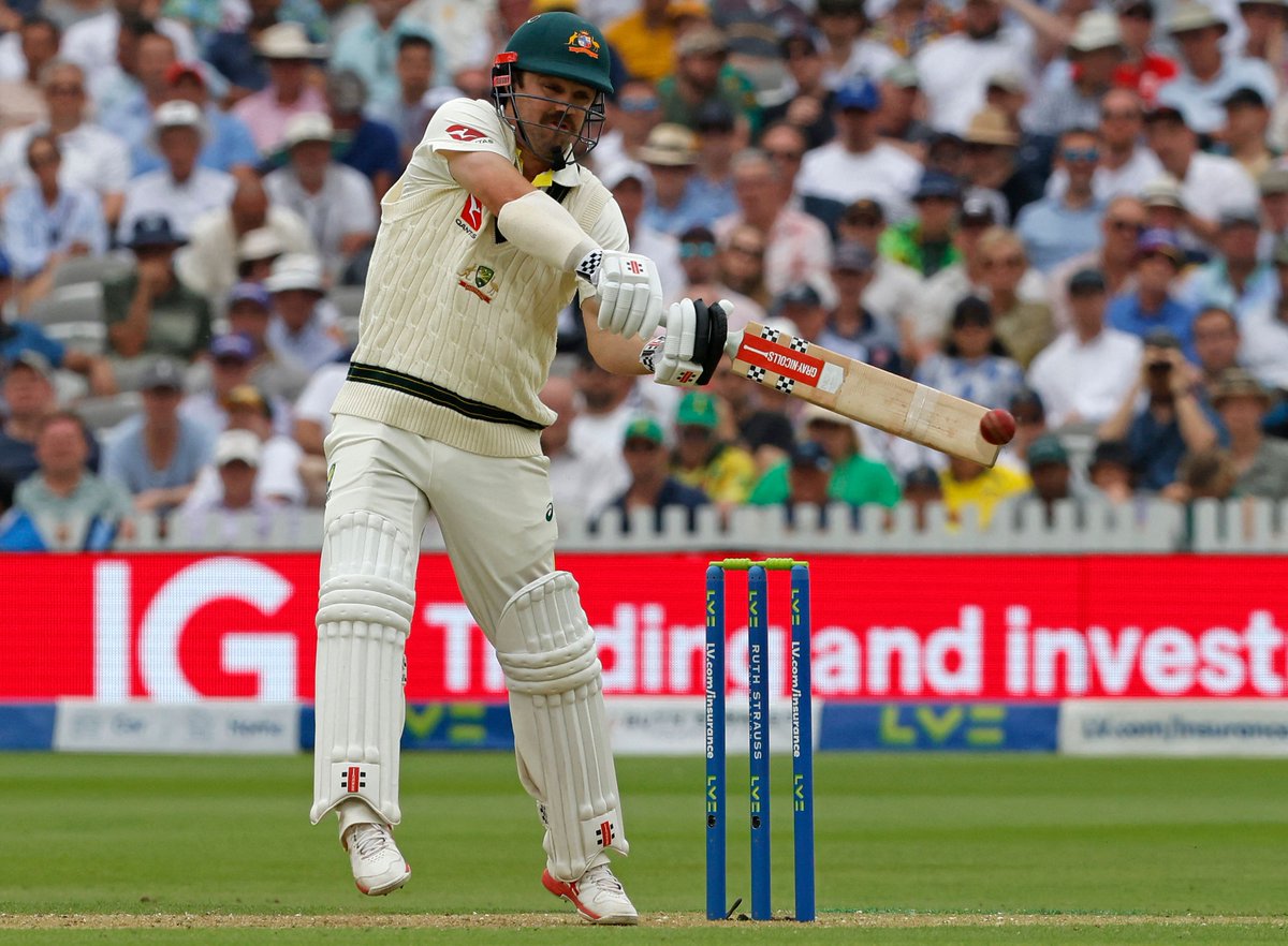 Followed by Travis Head reaching his 50 off 49 balls.

👏 An impressive day from Australia's batters so far.

#LoveLords | #Ashes