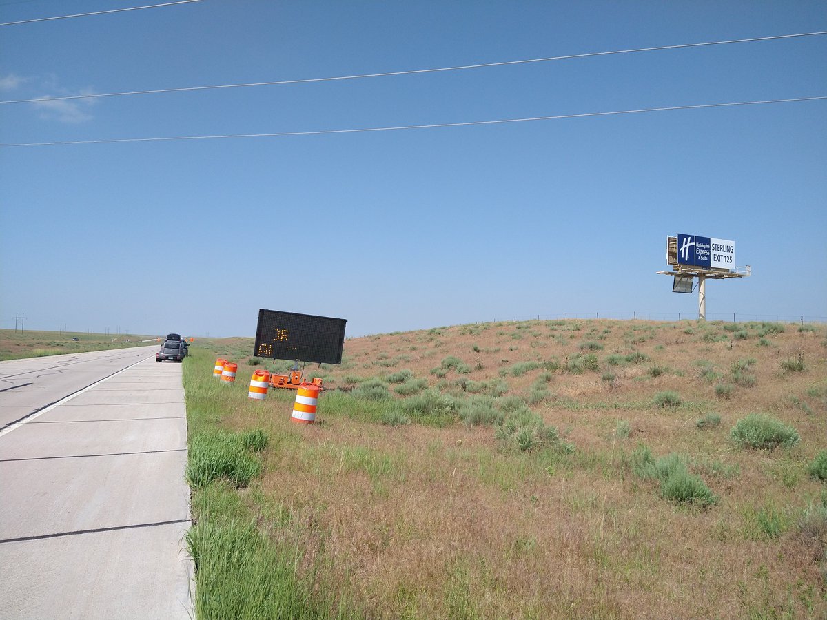 ironrodder's tweet photo. Drat...A few miles past the border in Colorado on I-76, and I shredded the car dolly tire. ๐ญ ~1800 miles down, only another 650 miles to go!
Now I'm stuck. The car seems undamaged ๐ค. Glad I got that extra insurance coverage though...๐ช๐
#TravelTroubles #WelcomeToColorado https://t.co/Q6Kz2lcSro