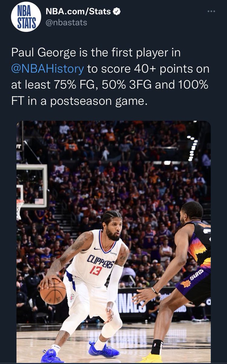 PodcastPShow's tweet photo. 2 years ago today, PG went off against Phoenix in the WCF to help the Clippers avoid elimination 💪

🔥 41 PTS
🔥 13 REB
🔥 6 AST
🔥 75% FG https://t.co/vg6c2Mb2sn