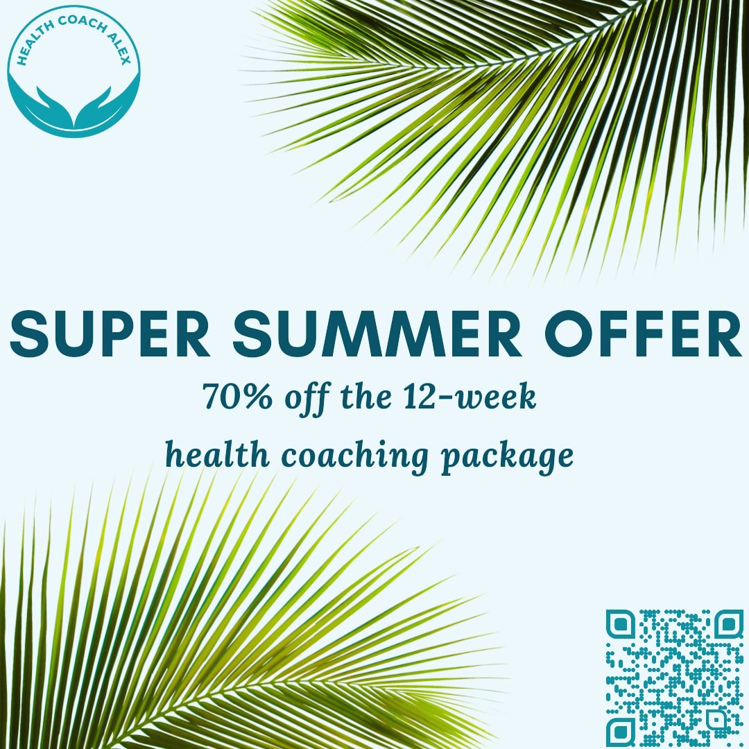 Alex5HealthC's tweet photo. 📢 SUPER SUMMER OFFER 📢

70% off the 12-week health coaching program!

☑ Weight loss
☑ Stress management
☑ Energy increase 

FREE 30-minute initial consultations at https://t.co/KU8I9PSJBe
#whealthcoachalex  #freeconsultation #health #healing #summeroffer #supersummeroffer https://t.co/h73F8hR9a0