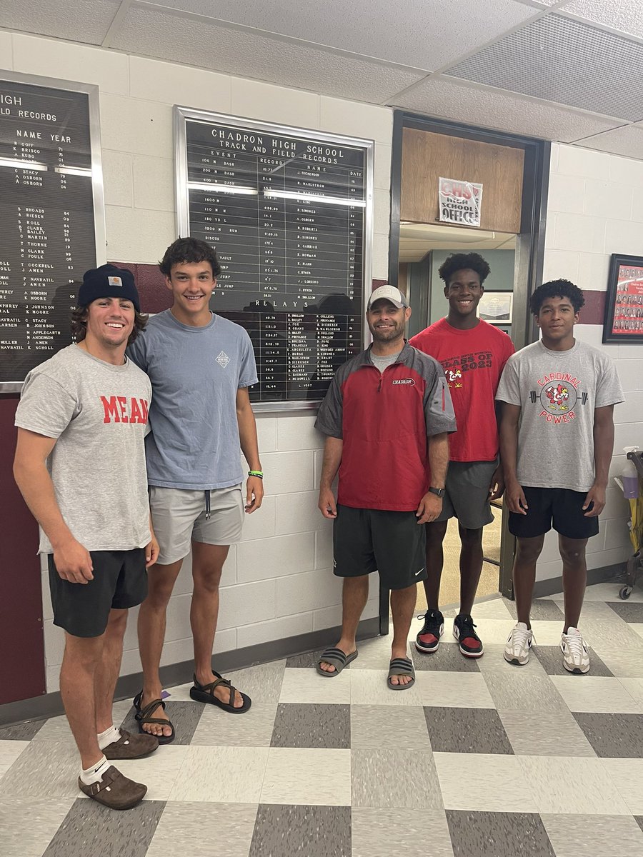 The last hurrah with these four…
the record board is updated!!!

4x100 ✅
4x400✅

So proud of you boys! <a href="/Quinn_Bailey21/">Quinn</a> <a href="/cullers_rhett/">Rhett Cullers</a> <a href="/MalachiSwallow/">Malachi Swallow</a> <a href="/xanderprovance/">Xander Provance</a> 
<a href="/mitch_barry20/">Mitch Barry</a> <a href="/CPSCardinals/">ChadronPublicSchools</a> <a href="/ChadronHS/">Chadron High School</a>