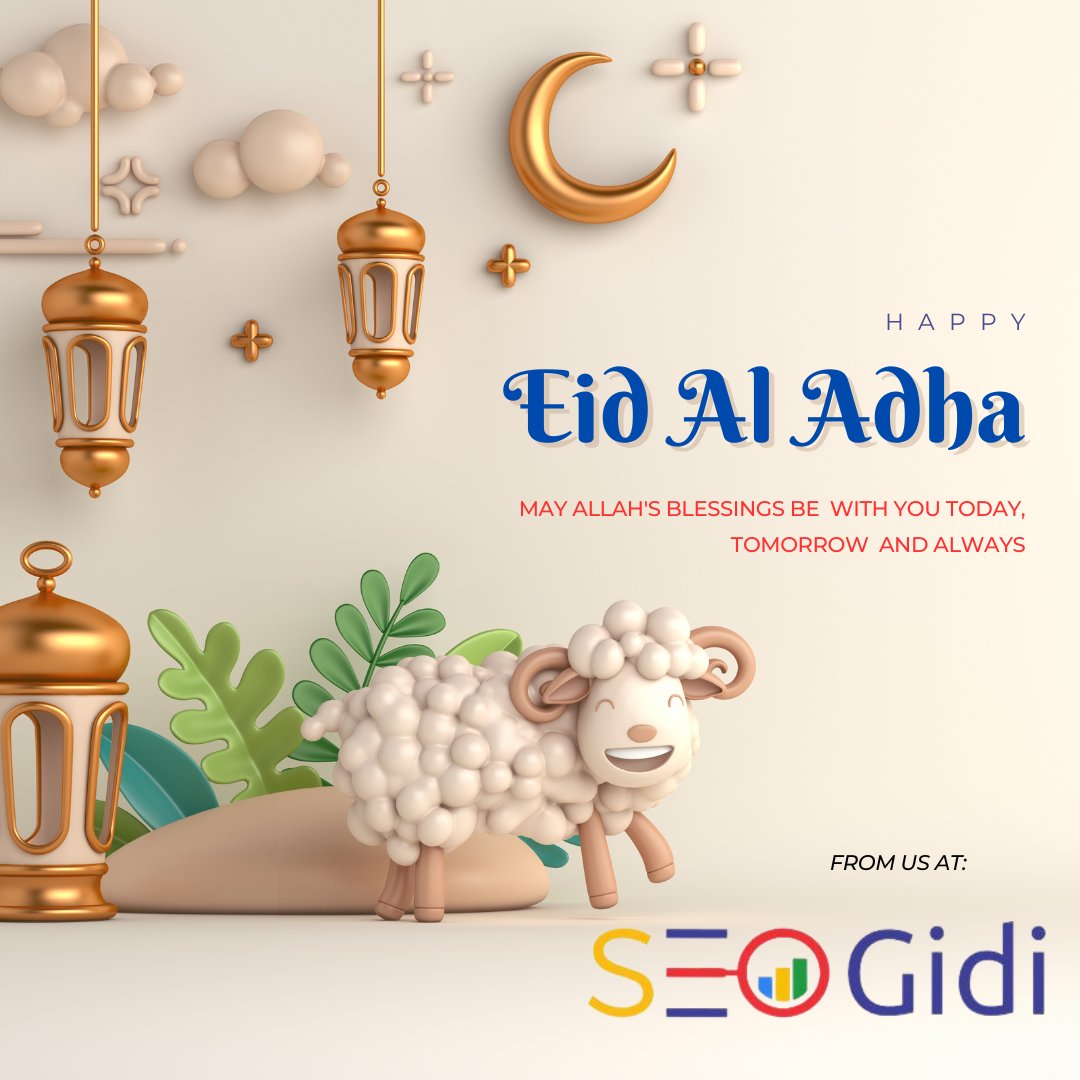SEOGidiNG's tweet photo. 🎉 Eid Mubarak to all our Muslim friends and clients! 🌙

SEOGidi, the search engine marketing company, wishes you a joyous and blessed Eid ul-Adha celebration. May this day be filled with unity, gratitude, and happiness. 🙏

#EidMubarak #SEOGidiCelebratesEid https://t.co/Wpp4MnKF31