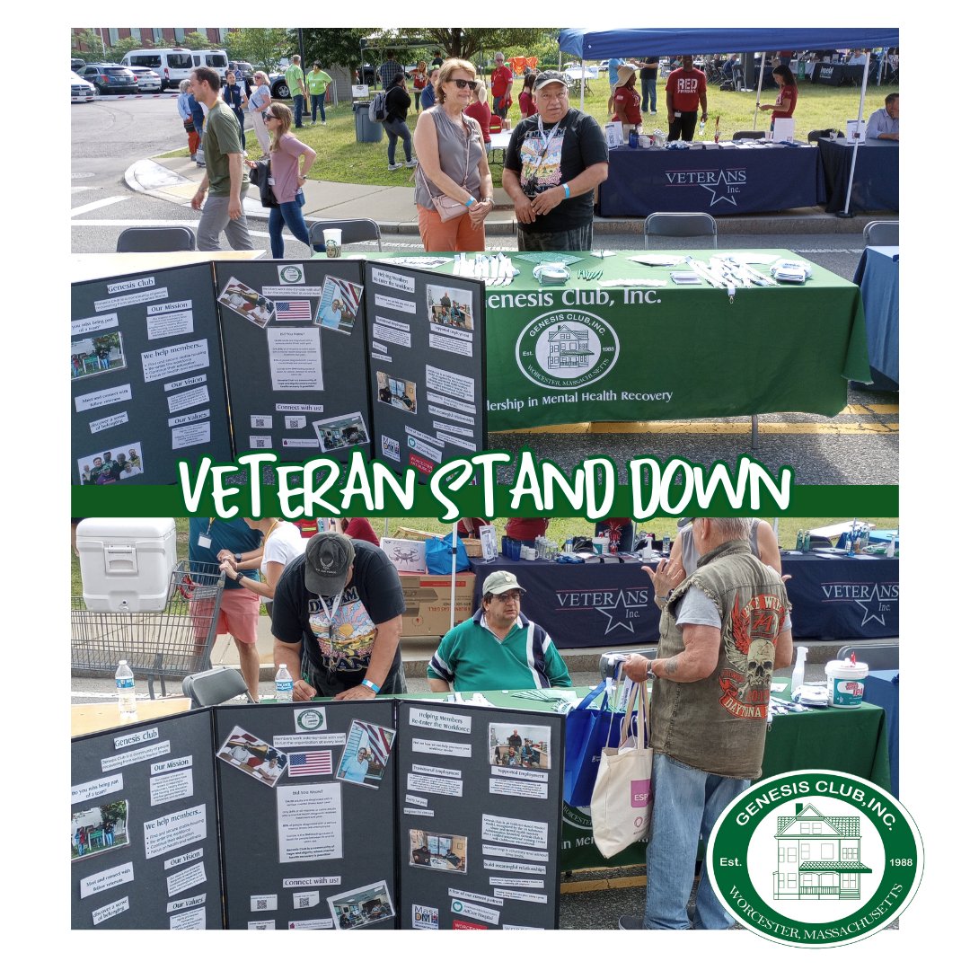 Genesis Club participated in the annual Veterans Stand Down hosted by @veteransinc1. This was a great event designed to help veterans learn about all of the services available to them throughout the city of #Worcester.
#clubhouseworks
#genesisclubworcester
#veteranstanddown