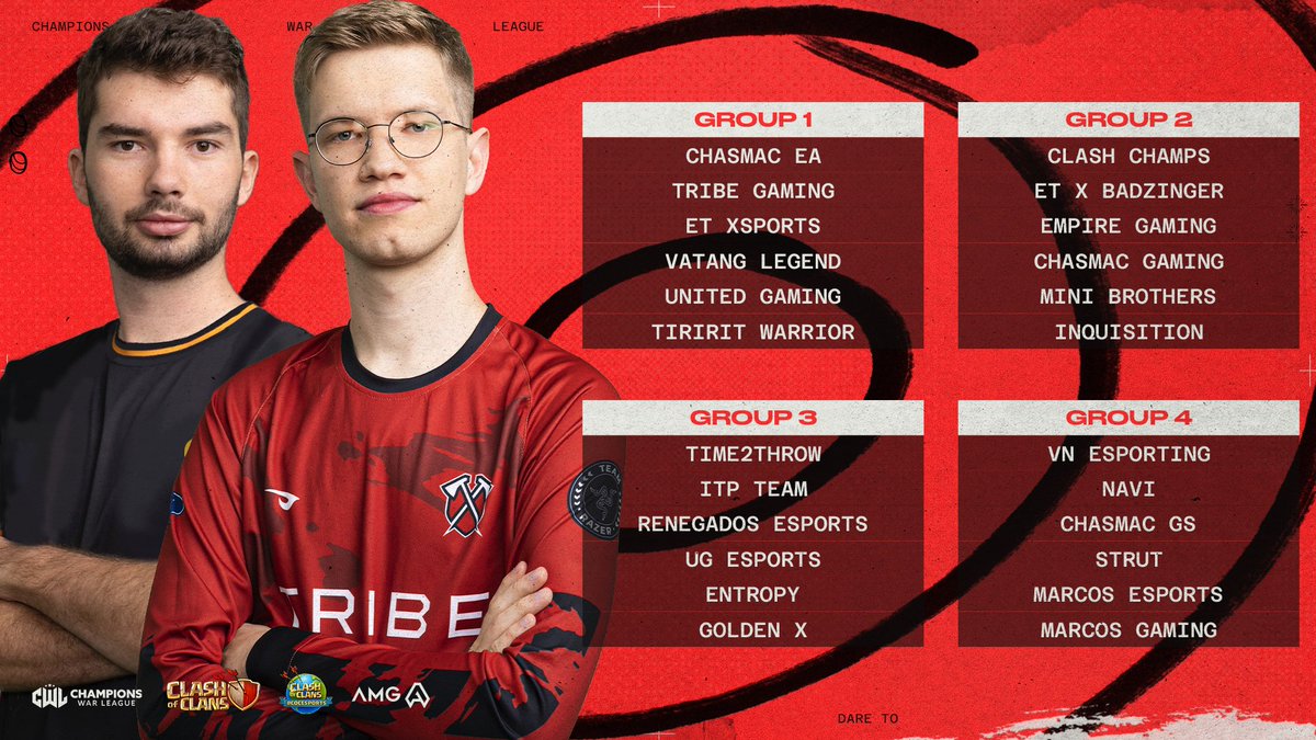 Group Stage Groups are HERE!

Some exciting matchups are waiting for us😍
Group 1 and 3 will kick off on monday! Are you ready?

#ClashEsports | #DareToCompete