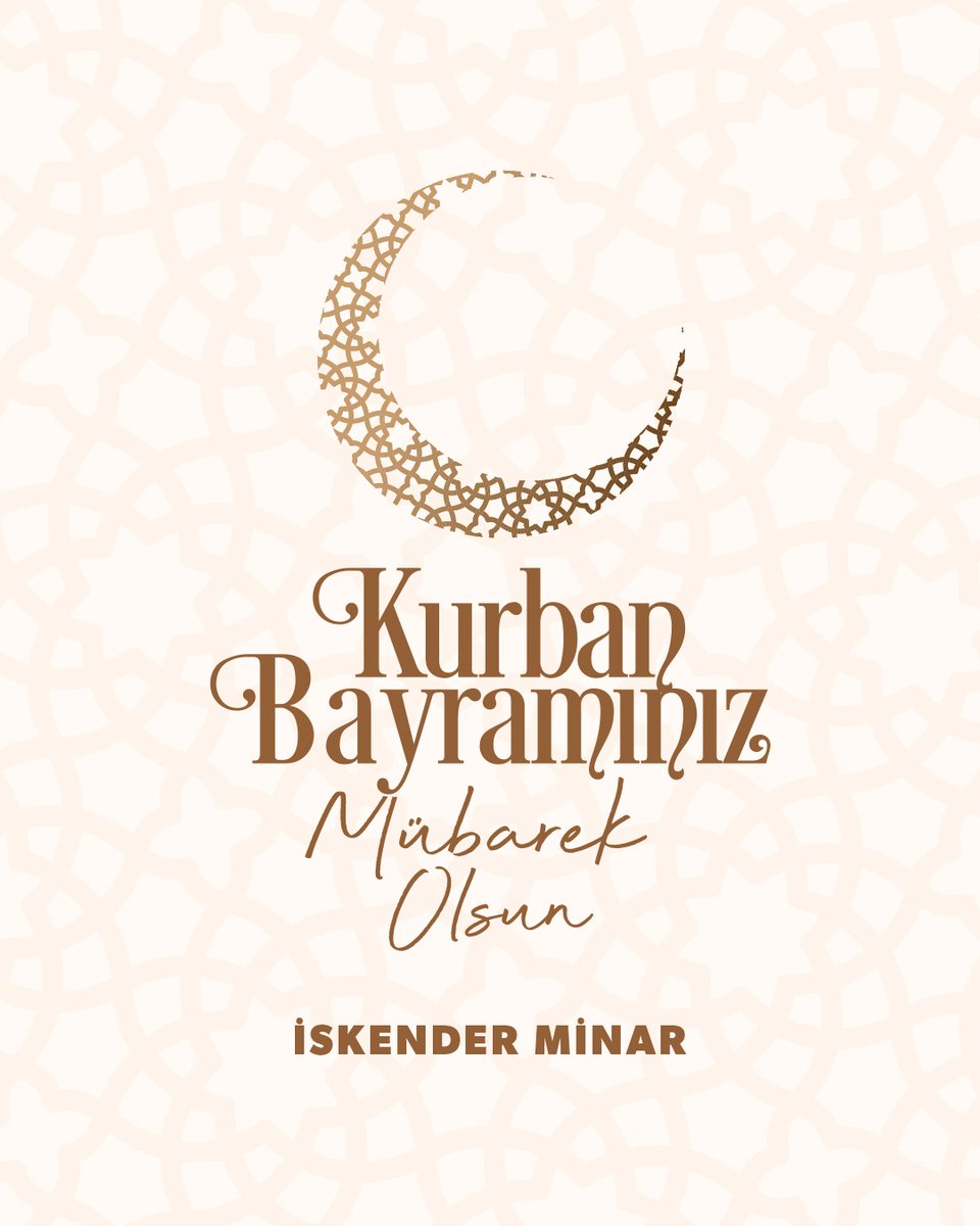 Allah’ın rızasını kazanmamıza vesile olan, sevgi ve kardeşlik bağlarımızı güçlendiren Kurban Bayramı'nın ülkemize ve İslam alemine hayırlar getirmesini Cenab-ı Hak’tan niyaz ederim.

#KurbanBayramı #EidMubarak #HayırlıBayramlar