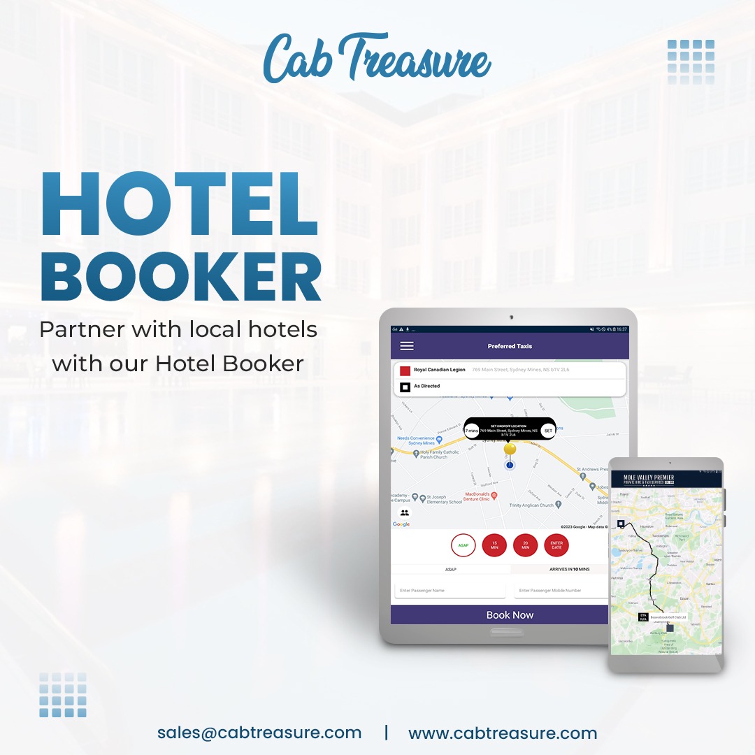 CabTreasure_'s tweet image. Are you a Taxi Company looking to expand and generate more jobs?
“Hotel Booker” could be for you!
Offer your service to tourists and visitors by partnering with a local hotel.
To learn more: cabtreasure.com

#HotelBooker #DispatchSystem #BookingSystem  #TaxiSoftware