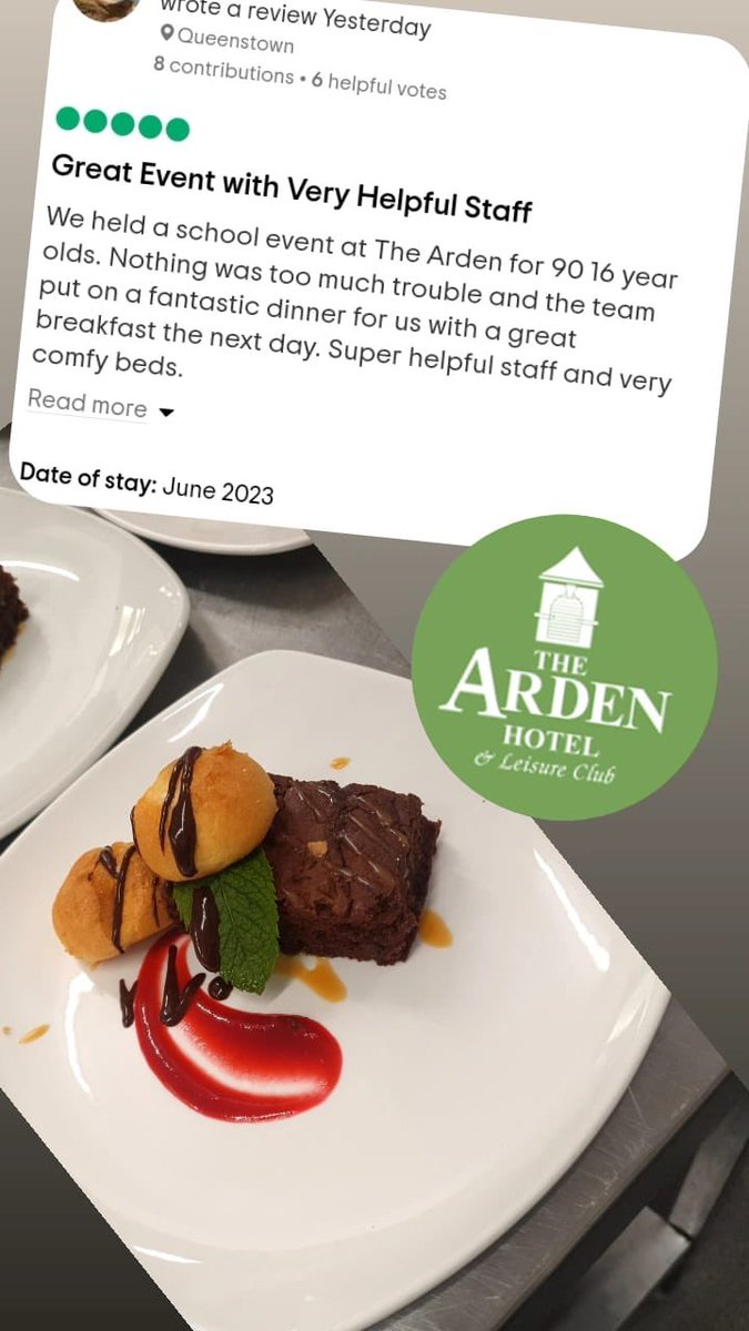 The proof is in the pudding 😍🍰 Banqueting packages from £35.00 pp - 3 courses, tea, coffee & mints ..No Room Hire! Contact our events team to enquire about our packages on 01675 443221 or email events@ardenhotel.co.uk