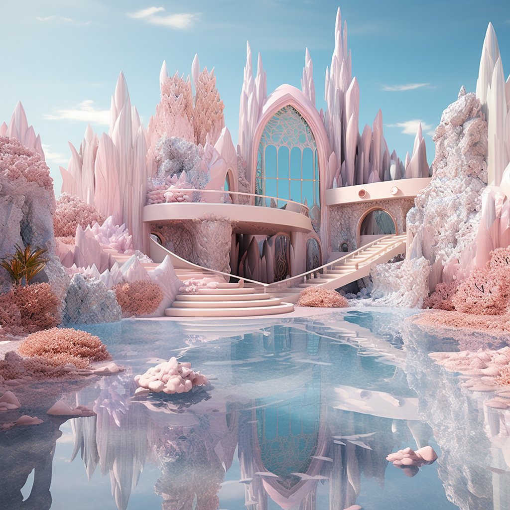 Does AI have its place in the artistic world? 

This one is titled "The Crystal House"