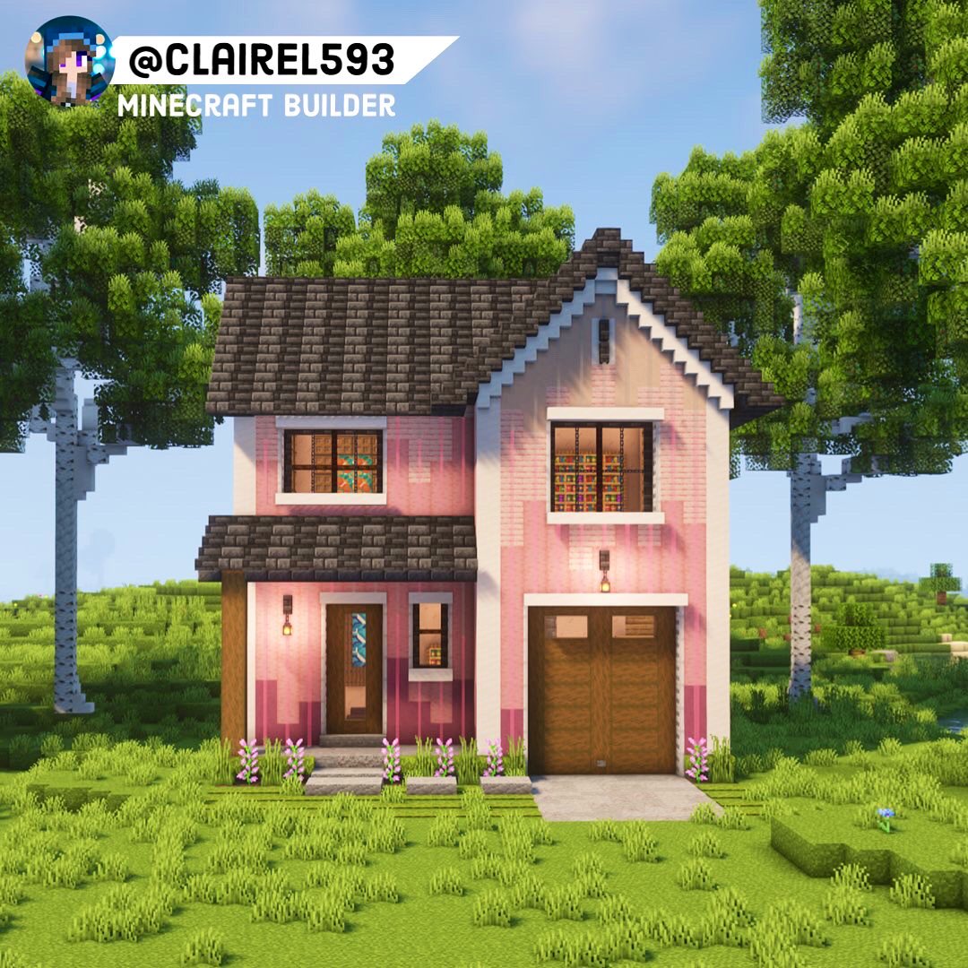 Pink Mansion  Minecraft houses, Cute minecraft houses, Minecraft
