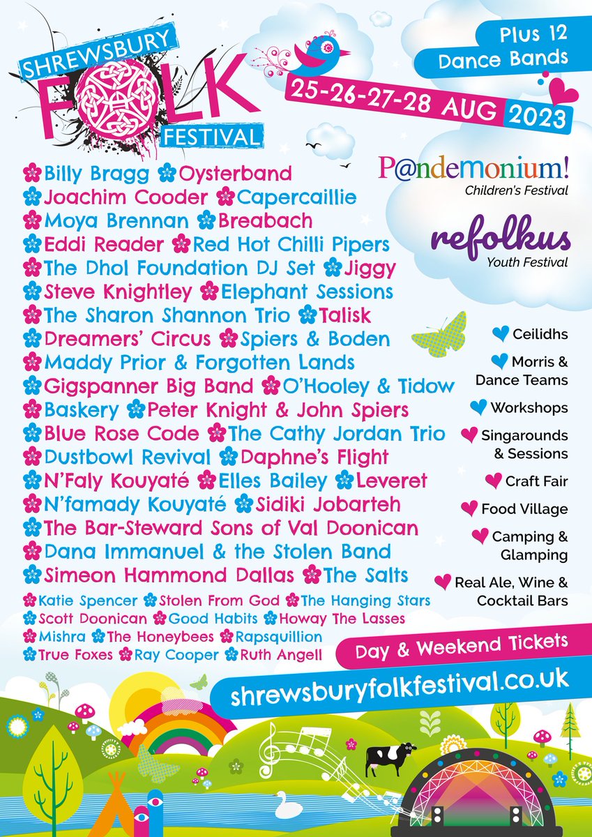 shrewsburyfolk's tweet image. 🥁 Drumroll please... time for our final line up reveal!

Capercaillie
@eddireader 
@SharonShannon99 
@chillipipers 
@OHooleyandTidow 
@knightandspiers 
@BlueRoseCode 
Simeon Hammond Dallas
Sidiki Jobarteh
@KRSpencerMusic 
&amp;amp; @RaycooperRay 

Tickets &amp;amp; more: shrewsburyfolkfestival.co.uk