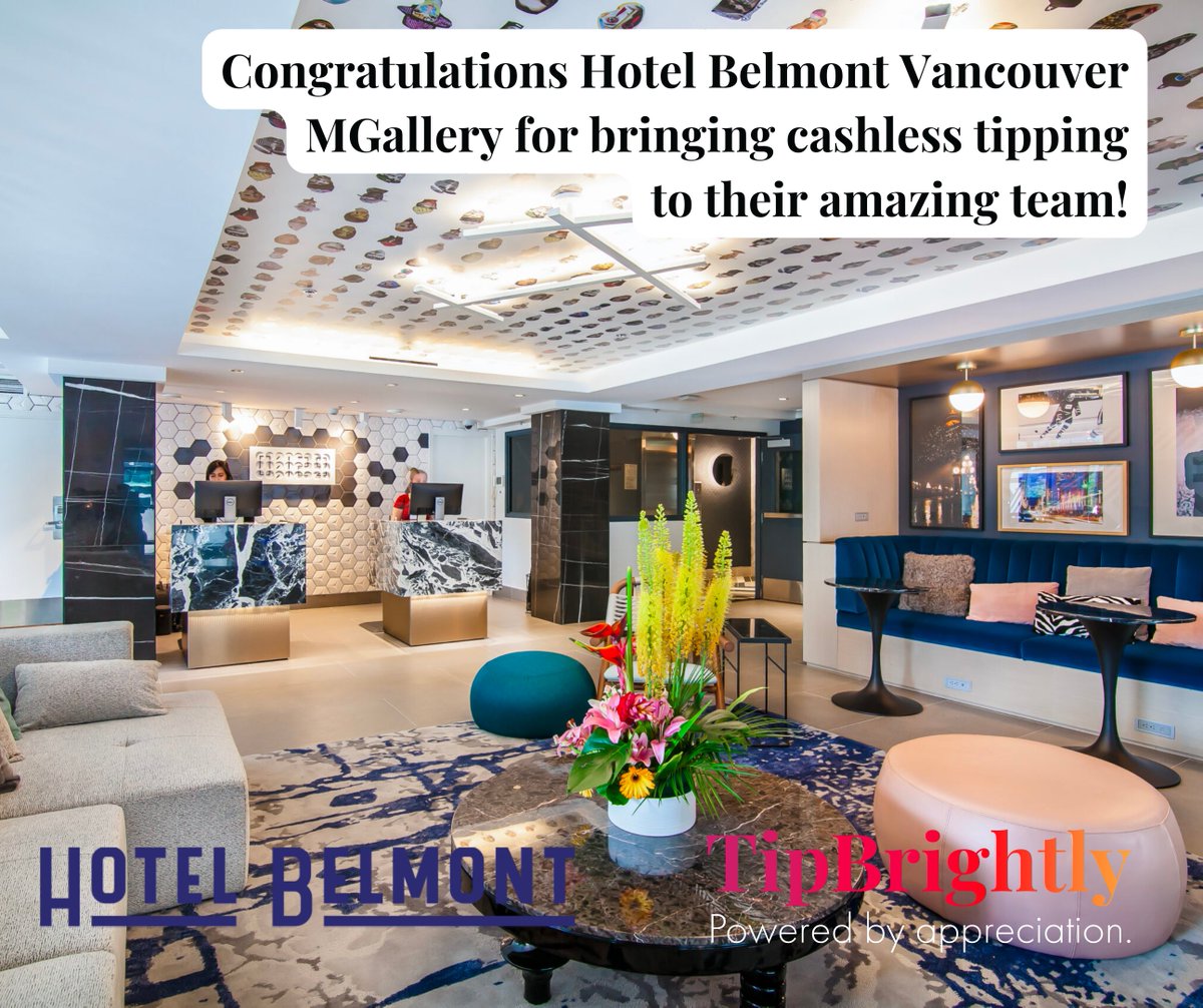 TipBrightly is very happy to announce that Hotel Belmont Vancouver MGallery now has our cashless system in place. We are super thrilled to have partnered and collaborated with a management team who cares for their employees and their financial well-being.