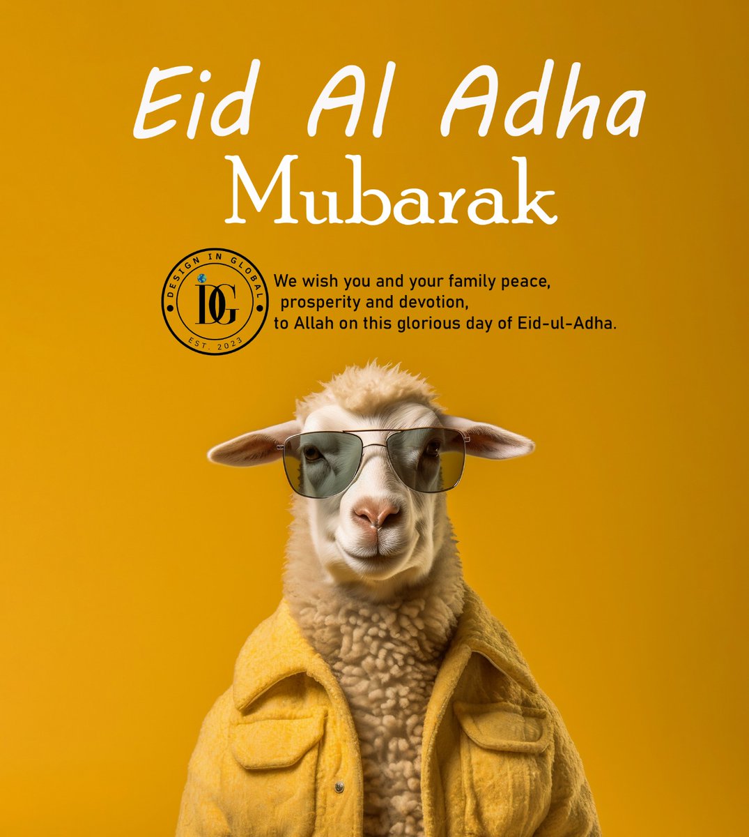 designinglobal's tweet photo. On this joyous occasion of Eid al-Adha, Design in Global extends warm wishes to all. May this festive season be a celebration of style, elegance, and the spirit of sacrifice. Eid Mubarak from Design in Global!

#DesignInGlobal #EidWishes #Fashion https://t.co/brHlRfK498