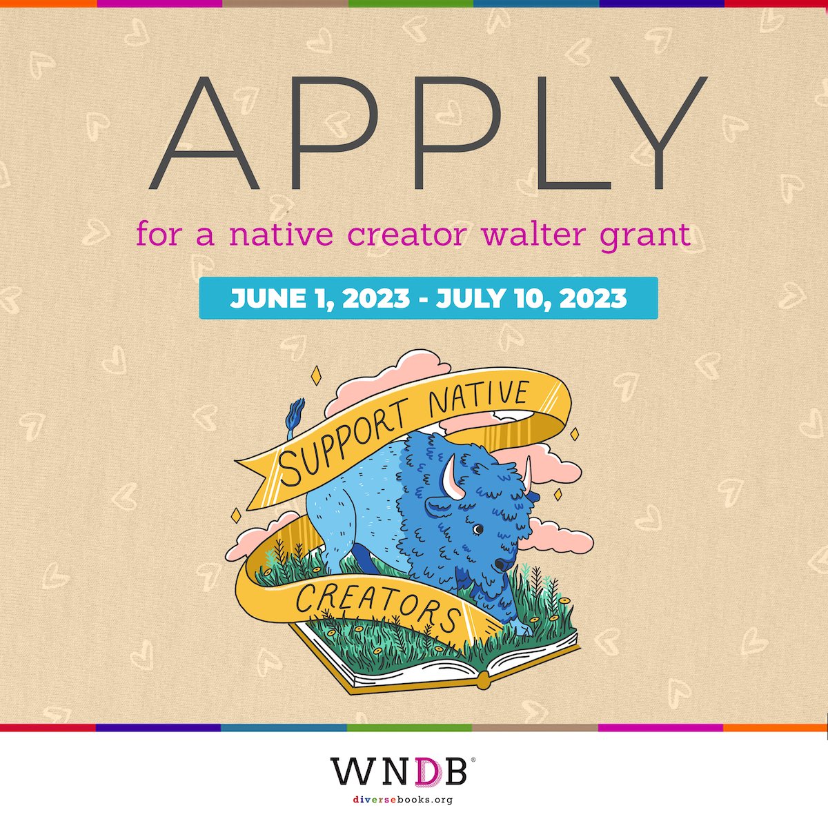 diversebooks's tweet photo. Exciting news: we're offering two more $2000 Walter Grants this year, to Native/Indigenous/First Nations creators! https://t.co/AykBZilKYa 

Many thanks to grant sponsor @FineAngeline, who says, "I’m so grateful for the integral role WNDB played in my path to publication!" 💖 https://t.co/p4d1HJDoqW