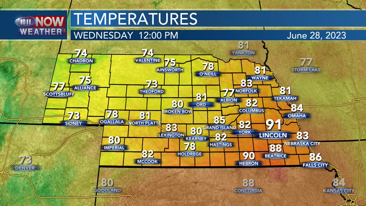 Here's a your noon time temperatures from across the state.