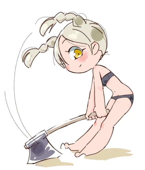 スイカわりを練習するちゃん