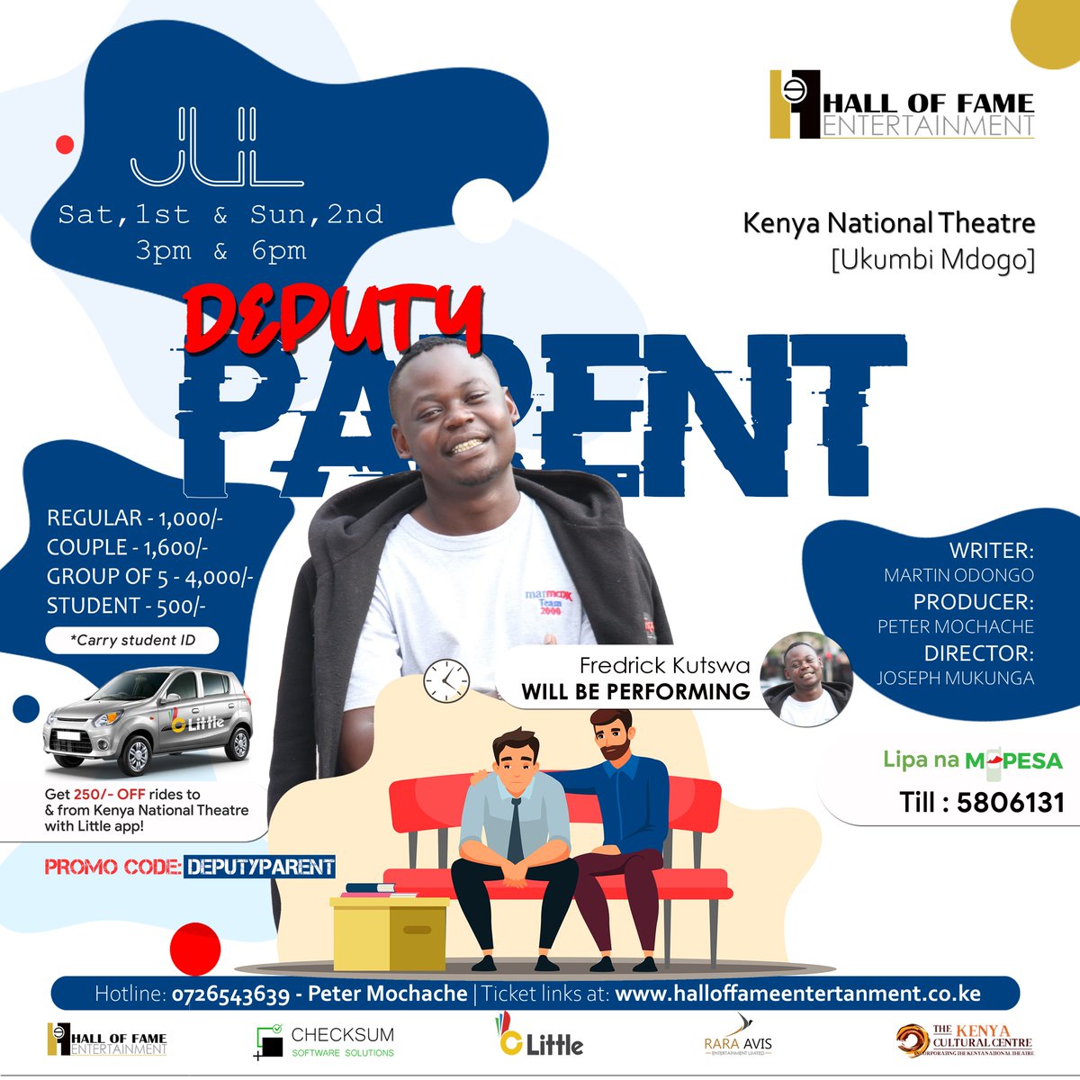 HallOfFameEnte1's tweet photo. Meet the cast.
@JeffersonMaina4
@LittleAppKenya
@kutv_kenya
#twendetheatre
#halloffameentertainment
#hofe
Grab your tickets today.
https://t.co/Vj6hsxUI4c https://t.co/UYzETlYIbI
