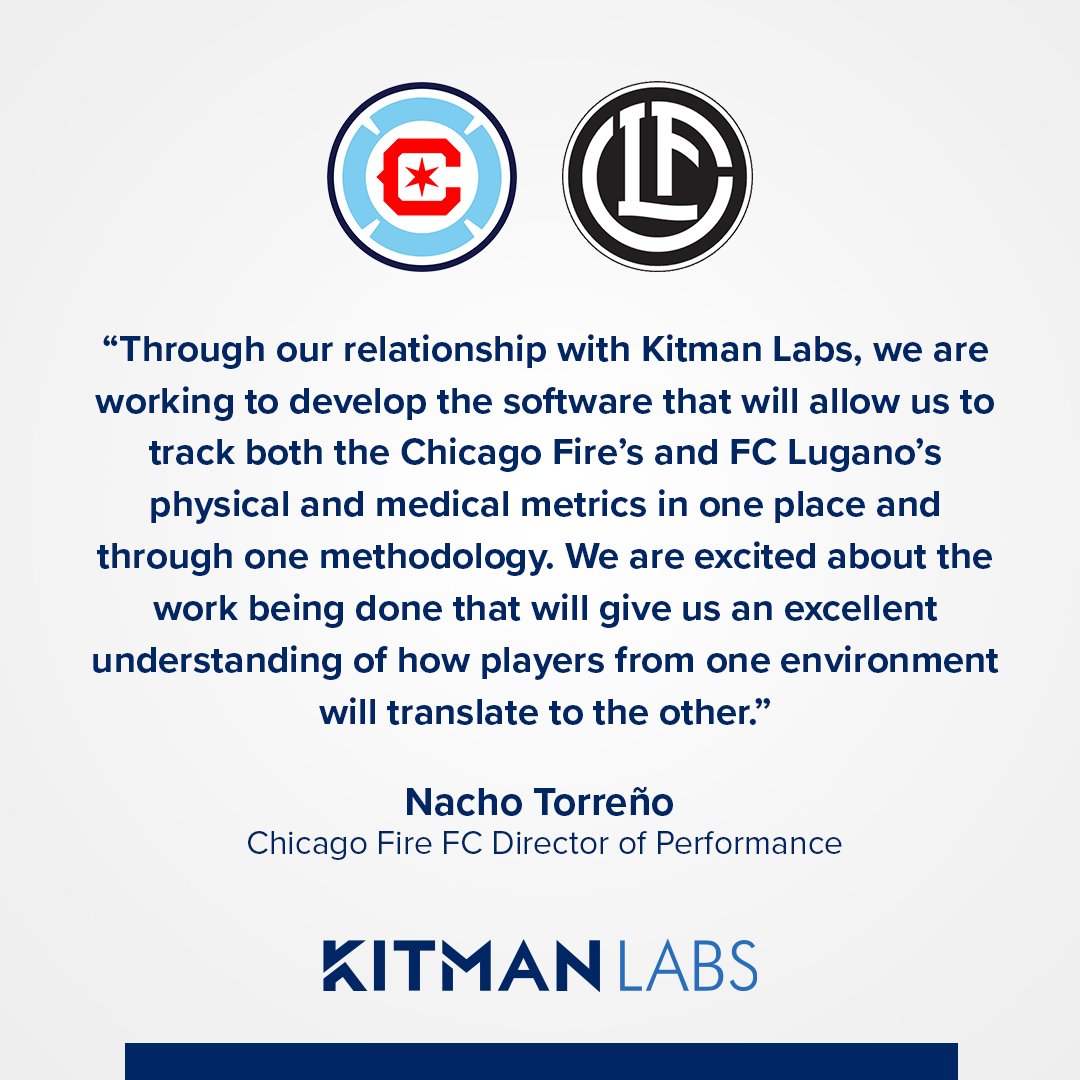 Kitman Labs (@kitmanlabs) on Twitter photo We're excited to announce our partnership with both the <a href="/MLS/">Major League Soccer</a>' @chicagofire and <a href="/News_SFL/">Swiss Football League</a> Club, <a href="/FCLugano1908/">FC Lugano</a> Owned By Entrepreneur Joe Mansueto.
Read the release: bit.ly/46oMvQT
#cf97 #forzalugano #FCLugano
<a href="/joefav/">Joe Favorito</a> <a href="/stephensmith_ie/">Stephen Smith</a> <a href="/NachoTorreno/">Nacho Torreño PhD</a> We're excited to announce our partnership with both the <a href="/MLS/">Major League Soccer</a>' @chicagofire and <a href="/News_SFL/">Swiss Football League</a> Club, <a href="/FCLugano1908/">FC Lugano</a> Owned By Entrepreneur Joe Mansueto.
Read the release: bit.ly/46oMvQT
#cf97 #forzalugano #FCLugano
<a href="/joefav/">Joe Favorito</a> <a href="/stephensmith_ie/">Stephen Smith</a> <a href="/NachoTorreno/">Nacho Torreño PhD</a>