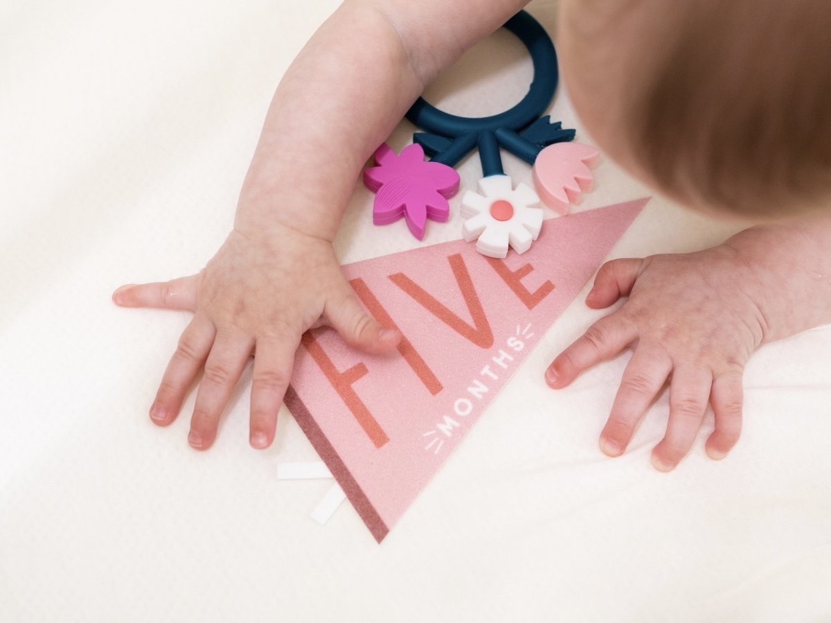 LucyDarlingShop's tweet photo. Doesn’t it seem like babies go from newborn to five months in a blink? One second you are just bringing them home and the next, they are teething. #babymilestones #memorykeeping #babysfirstyear #teethingbaby https://t.co/Hdisti4FzL