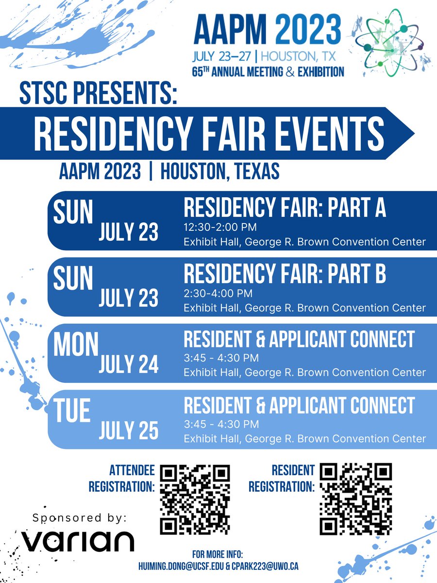 Claire Park (@clairekspark) on Twitter photo Join us for the upcoming #AAPM2023 #MedPhys Residency Fair events in Houston, TX 📆📍
This year, we are hosting 80+ Imaging and Therapy programs, and two Resident Connect events for prospective candidates to meet each other and current residents🔥 <a href="/aapmHQ/">American Association of Physicists in Medicine</a> #Match2024 <a href="/HuimingDong/">Huiming Dong, PhD</a> Join us for the upcoming #AAPM2023 #MedPhys Residency Fair events in Houston, TX 📆📍
This year, we are hosting 80+ Imaging and Therapy programs, and two Resident Connect events for prospective candidates to meet each other and current residents🔥 <a href="/aapmHQ/">American Association of Physicists in Medicine</a> #Match2024 <a href="/HuimingDong/">Huiming Dong, PhD</a>