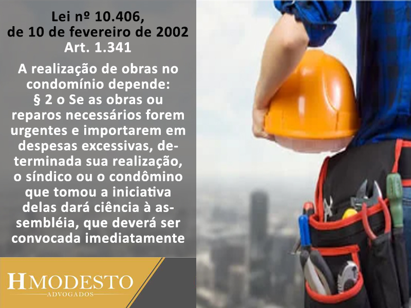 HmodestoA's tweet photo. No caso de reparos necessários e “urgentes”, o síndico poderá determinar a realização da obra e, o mais breve possível, convocar uma assembleia para dar ciência dos fatos aos condôminos.

#HModestoAdvogados #Direito #Advogados #Lei10406 #Obras #Condomínio #Reparos https://t.co/7hBCBge6wf