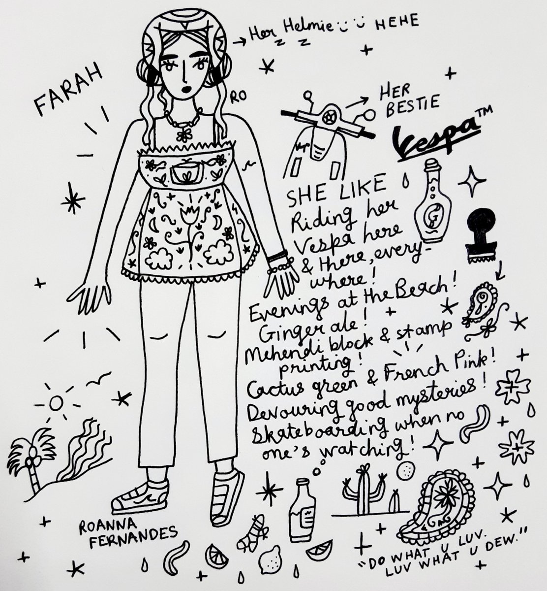 RoannaFernandes's tweet photo. 1️⃣1️⃣3️⃣ Women of my World: Farah 

by Roanna Fernandes 

Medium: Youva sketchbook 
Tool: a Trusted black gel-ink pen 

Notice: Made on Canva 

#Clothes #Datenight #Dressingup #June #LittleWomen #Neptunia #RoannaFernandes #studiojupiter #WomenofMyWorld #WomenofMyWorld23 https://t.co/jCx1QGoS0F