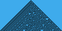 Antarctus0's tweet photo. Mention spéciale à la “Règle 30”, automate cellulaire unidimensionnel, mathématiquement chaotique, pouvant donc être utilisé comme générateur de nombre aléatoire. Bien que peu pratique à calculer. https://t.co/TFQndnu0Gc