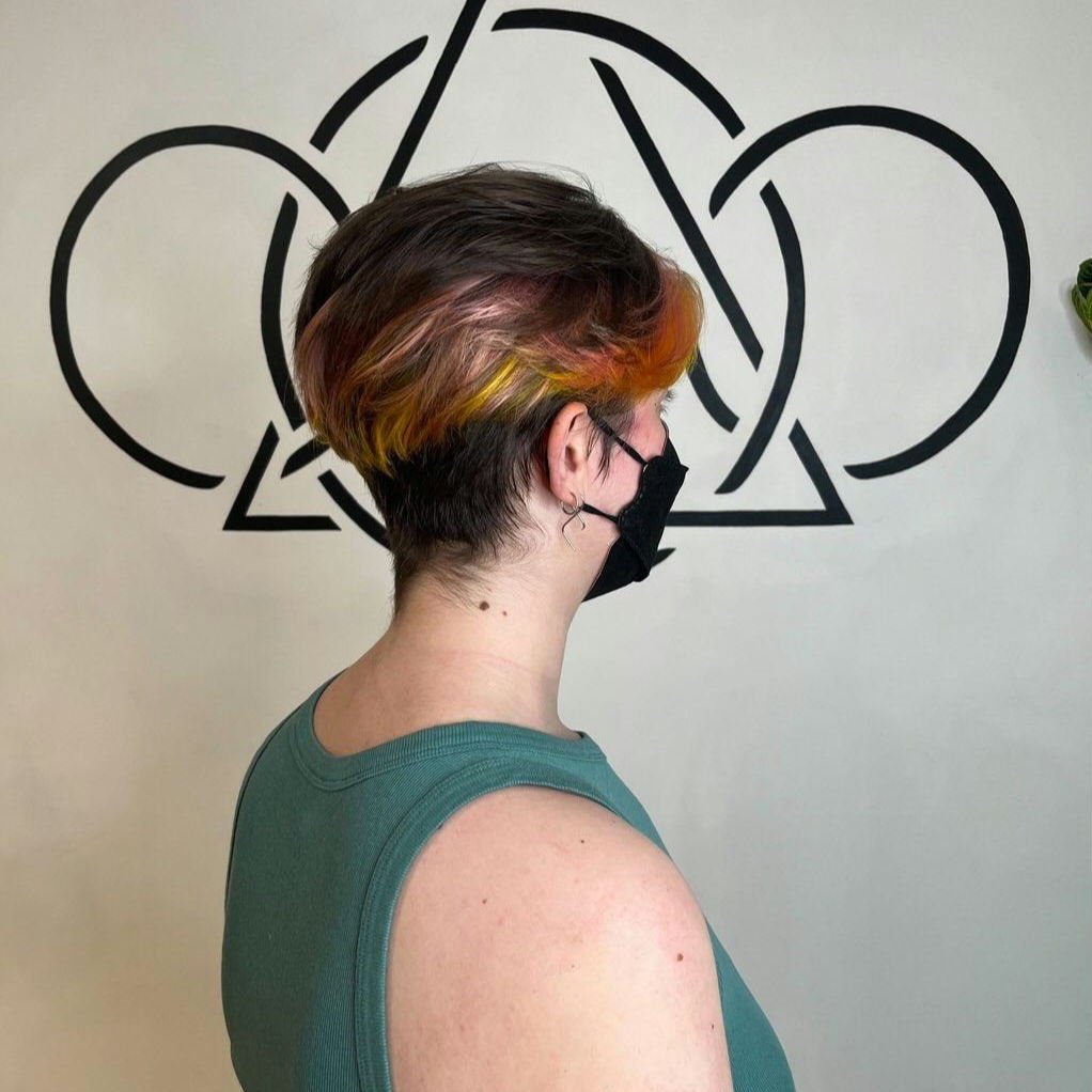 SugarShears's tweet photo. creative color has a special place in my heart

since I was 17 I've experienced with different colors and placements, creating dreamy colorscapes. I love it when people bring me pictures of their favorite flowers or sunsets and let me make their hair into a painting

whether your https://t.co/YHu22sPWlb