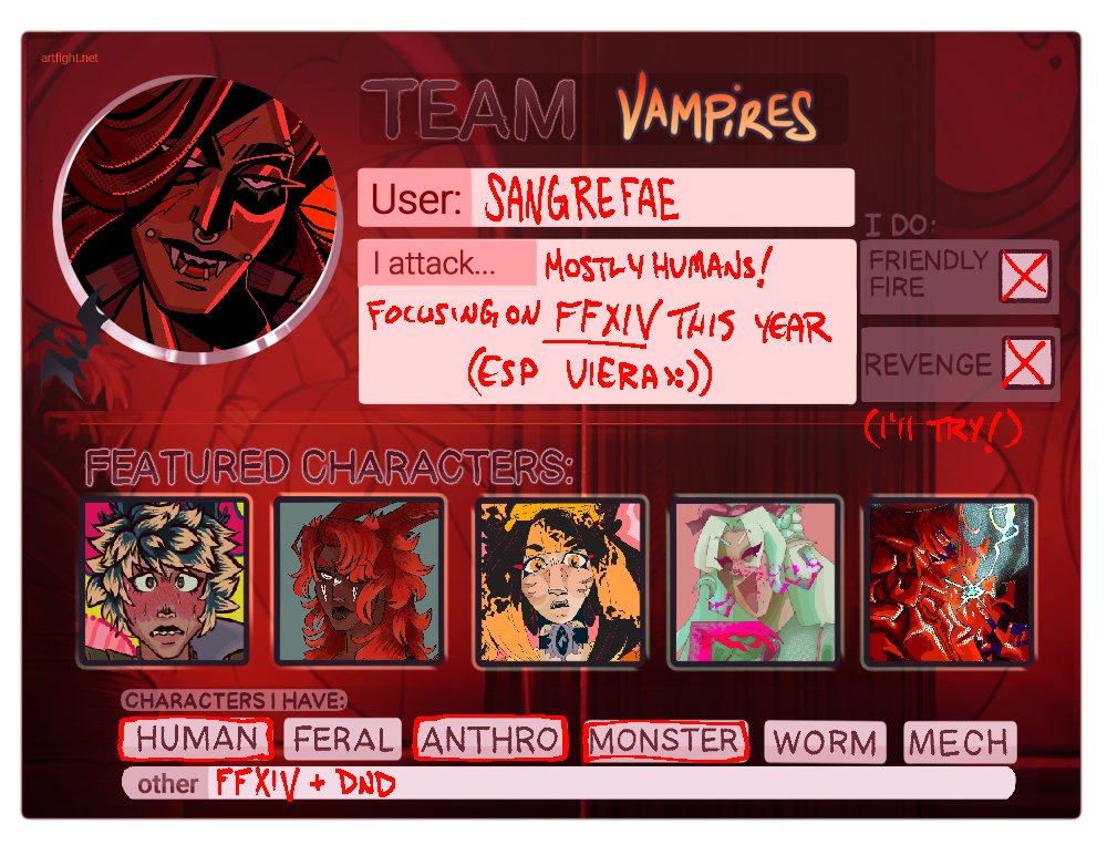 also Hi #artfight2023 i had to choose vampires or else mcr themselves would disown me