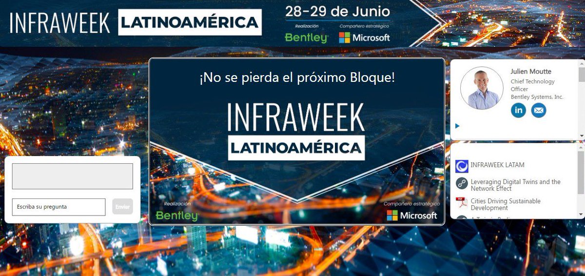GlobalEnergyMEX's tweet photo. #COBERTURAESPECIAL | Inicia #Infraweek Latinoamérica, evento online presentado por @BentleySystems donde se abordan las últimas tendencias y conocimientos en el ámbito de la tecnología para la infraestructura.
👉No te lo pierdas: https://t.co/sS3XZXhBhJ https://t.co/NPduJnWCPo