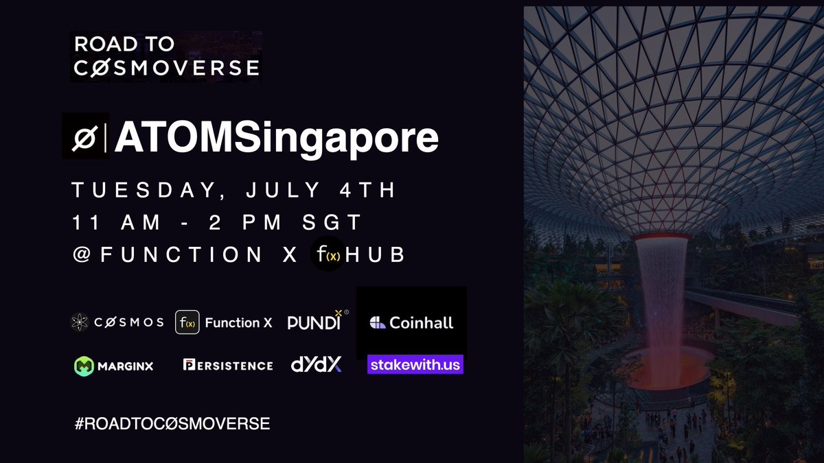 ATOM Singapore is happening next week 🇸🇬

Excited to connect with Cosmonauts and check out the city - haven‘t been to Singapore since 2018!