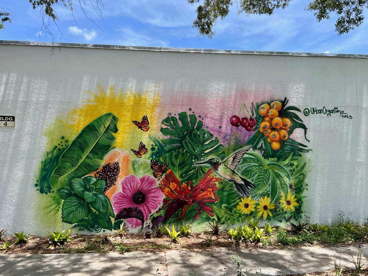 Our school food forest mural is complete! What an amazing addition to our outdoor classroom and forest garden! Thanks @urbanorganikz for an amazing mural and the T.E.A. garden food forest team, BEF, <a href="/browardstem/">Broward STEM</a> and Delcuca Foundation!