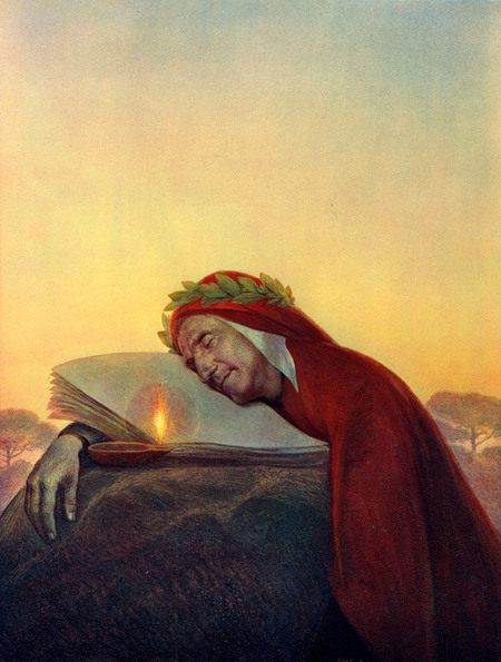 Dante_Aligheri's tweet photo. Dante Alighieri sognante; Giovanni Battista Galizzi, 1943. https://t.co/c6TErqphZU