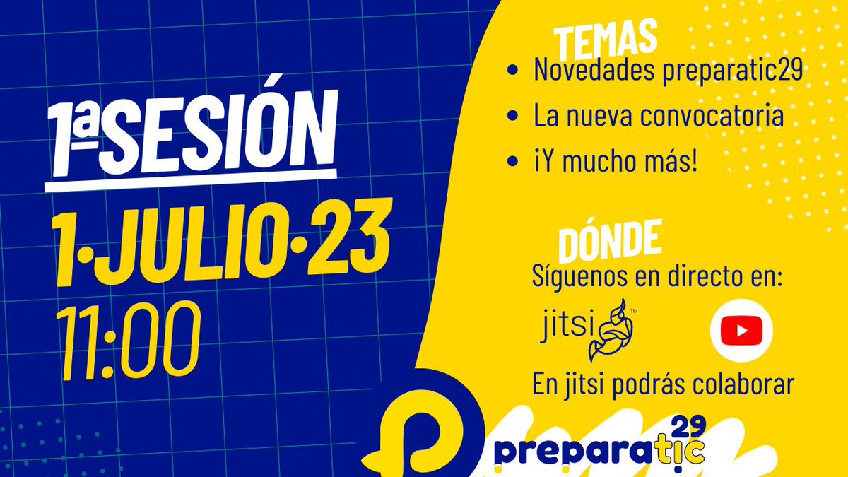 📢 ¡Primera sesión de #PreparaTIC! 
Este sábado 1 de julio 🗓, a las 11 am 🕚 en streaming 🎙. Contaremos con la presencia de Carmen Cabanillas, Presidenta de <a href="/_ASTIC/">Asociación TIC AAPP</a> y S. G. de Gobernanza en Materia de Registros. #TicTalk #ASTIC #Preparatic29