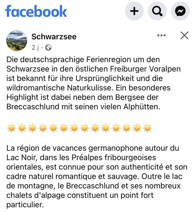 Pour ceux qui pensent qu’à Schwarzsee on parle français 😅