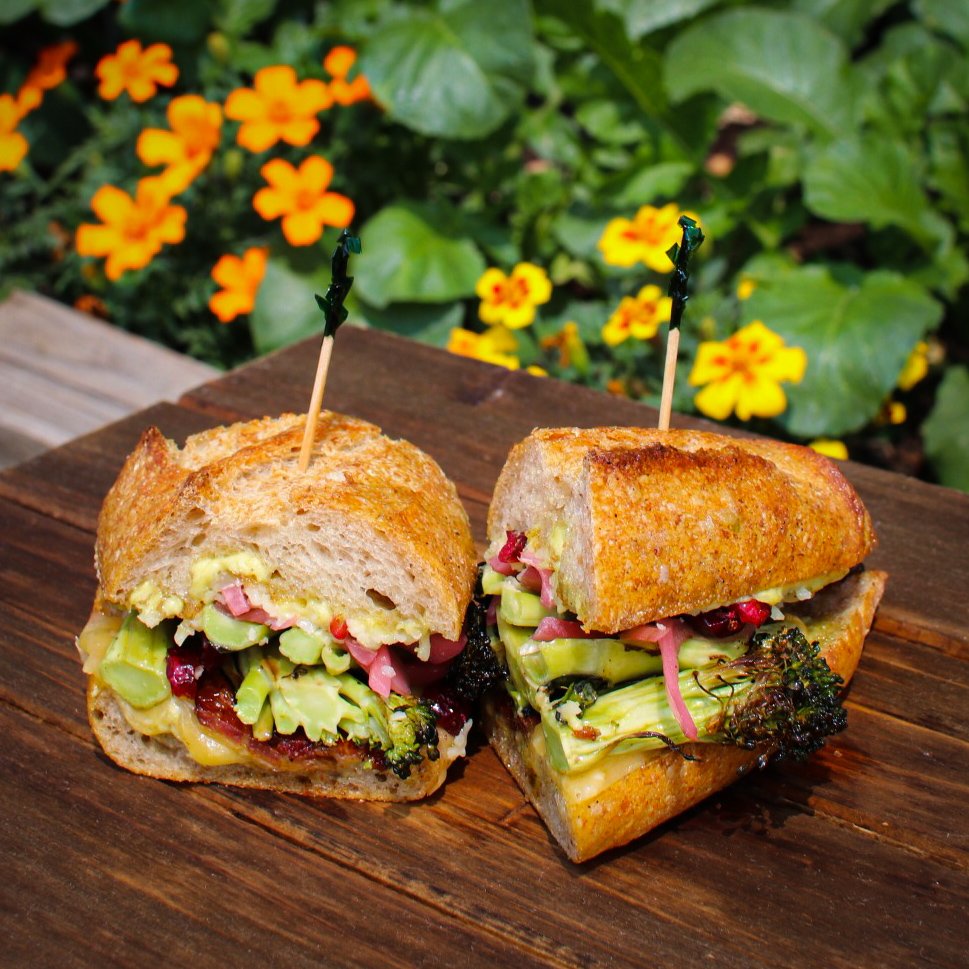 This weeks sandwich special is the Roasty Broccoli Sammy! Bacon, broccoli, pickled onions, and gouda all on a fresh baguette 🥖