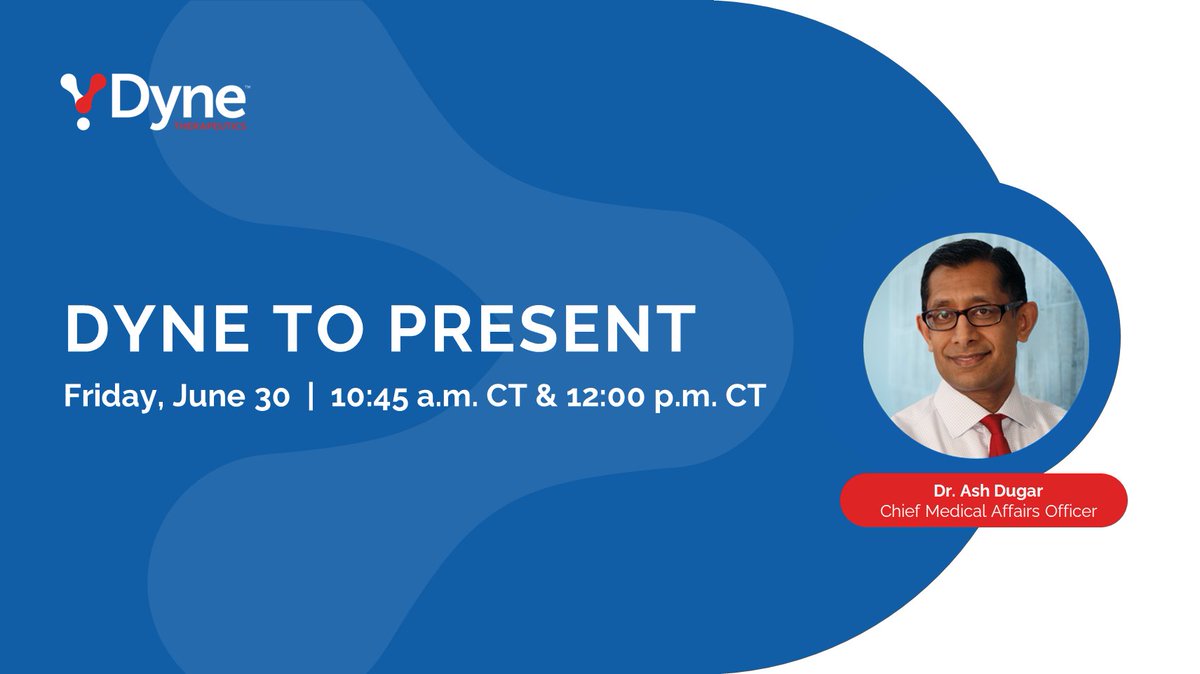 Dyne_tx's tweet image. We’re looking forward to the #PPMDConference. Register to watch our presentation on our investigational medicine, DYNE-251, being evaluated in the DELIVER clinical trial for people with #DMD with mutations amenable to exon 51 skipping: bit.ly/3OoagSp
