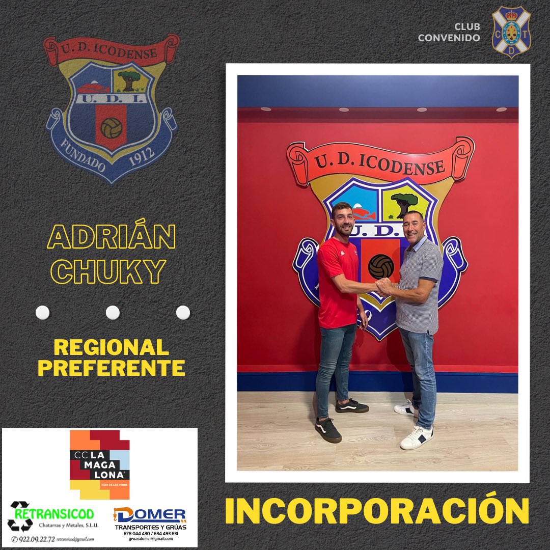 IcodenseOficial's tweet photo. | ✍🏼
NUEVA INCORPORACIÓN
Adrián Chuky vuelve a nuestro club para defender la portería de El Molino 🔙🏟️
Contentos y convencidos de que su vuelta a casa, resultará en una gran temporada 🏠
¡Bienvenido Chuky! ❤️💙
#VamosIcodense 🔴🔵 https://t.co/oZ8QwMjQOJ