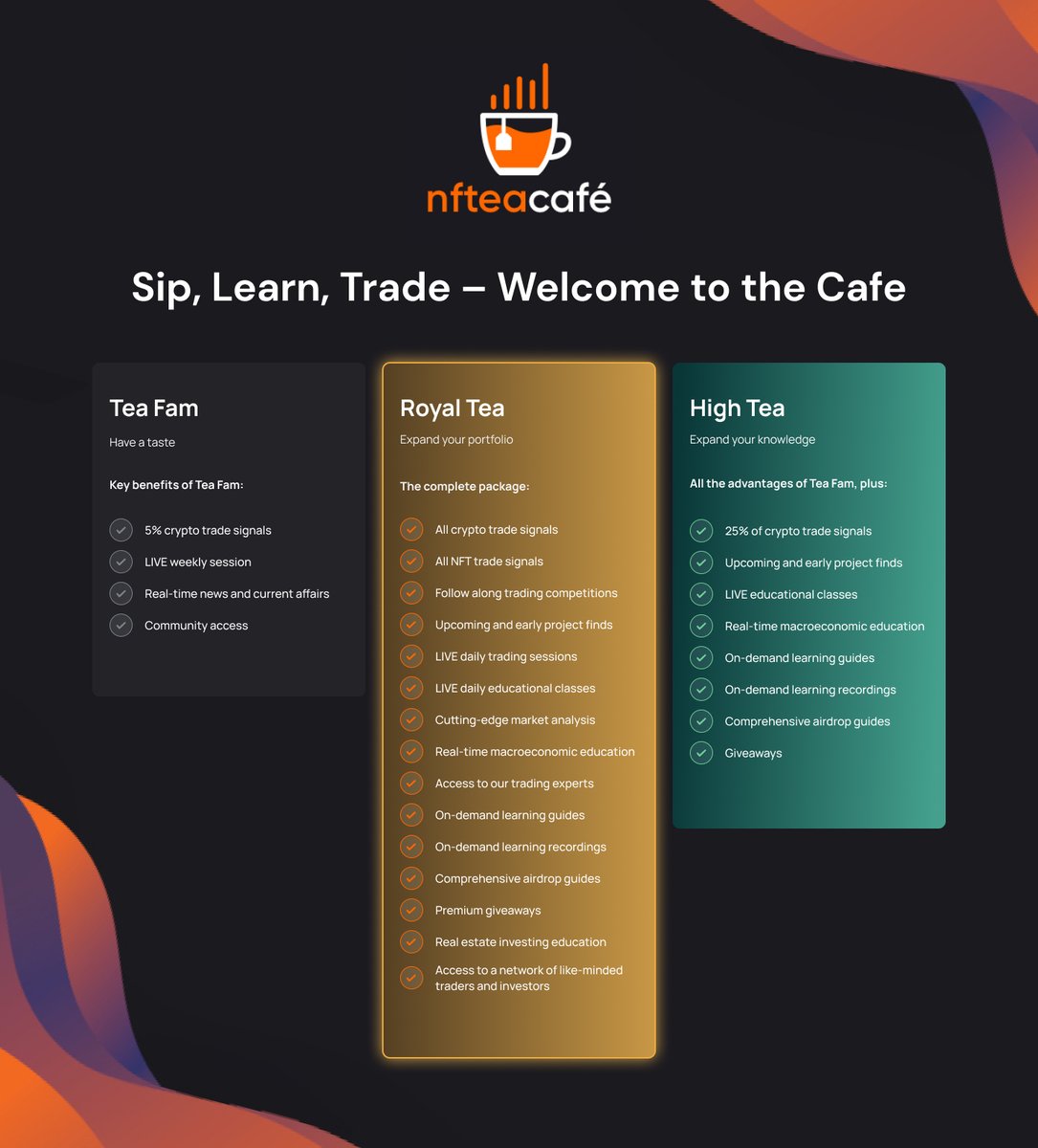 wxcafe_'s tweet photo. 🫖 The Café is officially LIVE 🫖

See Discord to claim an exclusive Royal Tea role 👑

https://t.co/A80sH7il0N https://t.co/J1nZWFnQtw