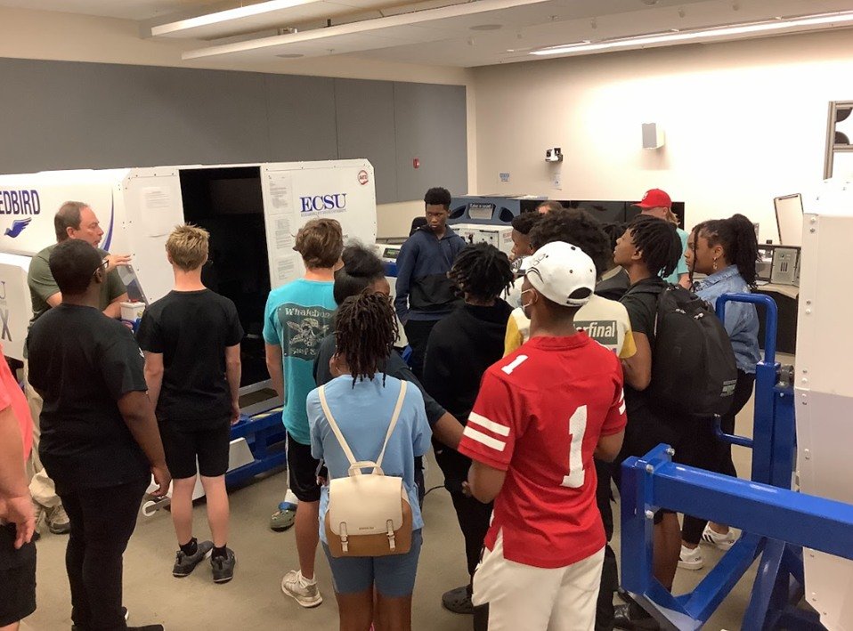 ECPPSCTE's tweet photo. Day 3 at our CTE Aviation &amp; Career Accelerator Summer Enrichment Program, Ss were able to visit Elizabeth City State University's Aviation and Drone Facility! There were opportunities for Ss to explore equipment and see how things work. #ecppsctematters #ecppscterocks #CTEforNC https://t.co/xGjWs1Kx38