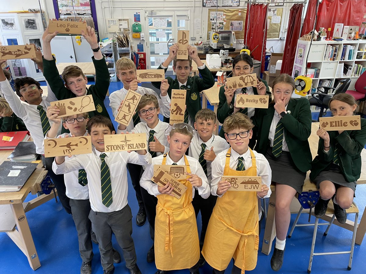 Another successful term of DT Club at <a href="/GordonsSch/">Gordon's School</a> some beech door signs with laser etched design and inlaid with veneer. 🤌🏻