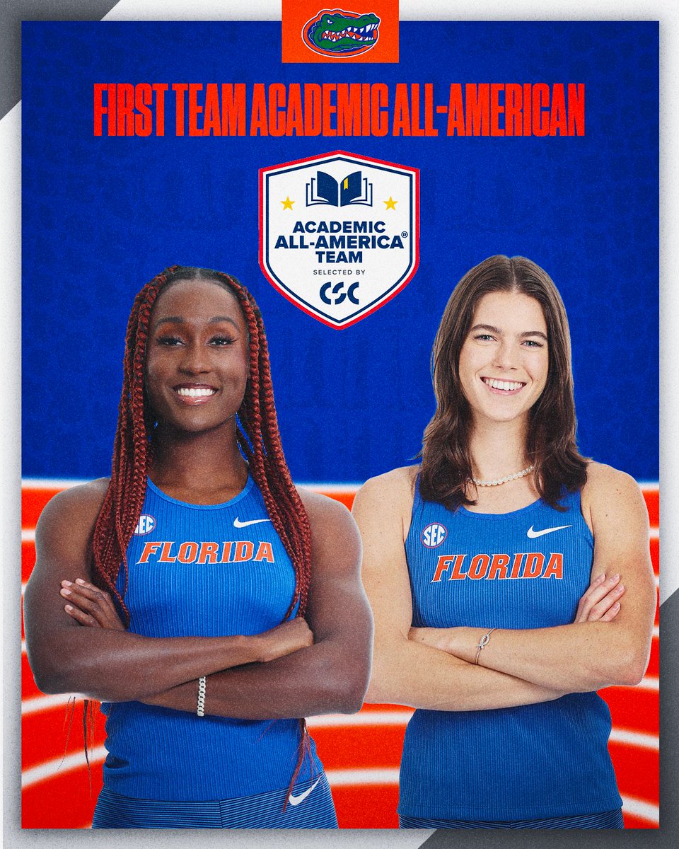 Got it done on the track and in the classroom this year!📚🏃‍♂️ 📰: bit.ly/44hzgj0 #GoGators 🐊| @DiggsTalitha @ClaireBryant01