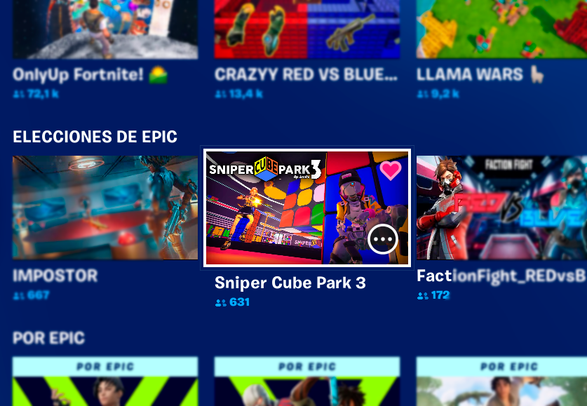 Sniper Cube Park 3 Disponible Ahora en las Elecciones de Epic! 😉