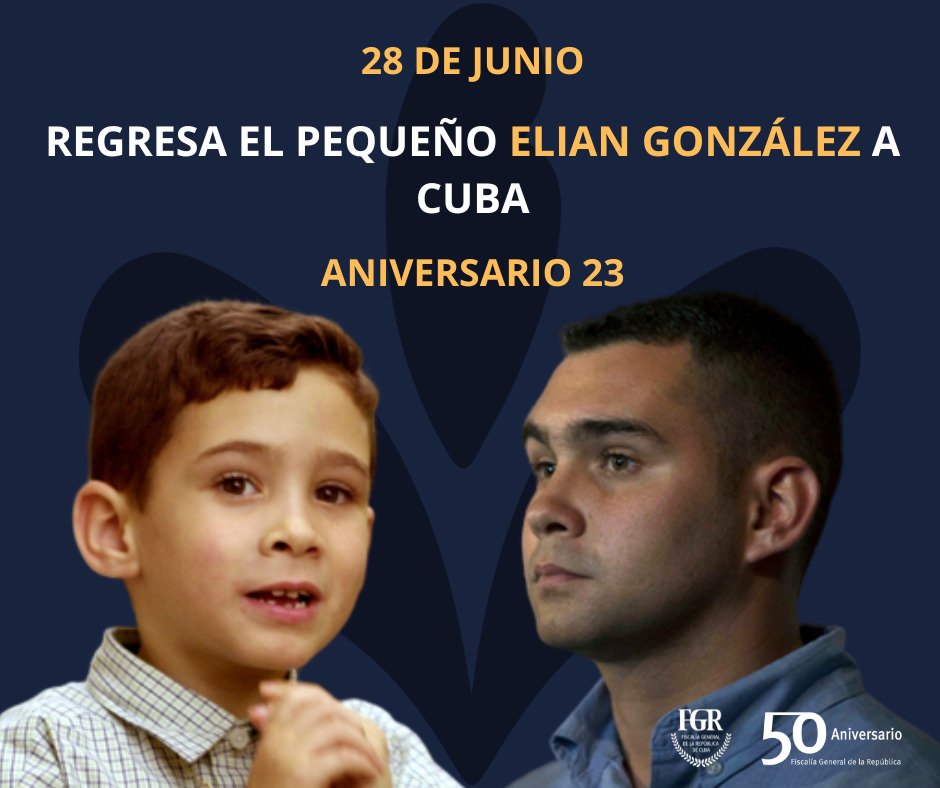 Hoy se cumple el aniversario 23 del regreso a la patria del pequeño ayer y gigante hoy Elian González. #CubaViveEnSuHistoria #CubaViveyVence @CubaPorlaVida <a href="/CubaCooperaven/">Brigada Médica Cubana en Venezuela</a> <a href="/CubaVa_Bolivar2/">Grupo Trabajo Estadual Bolívar</a>